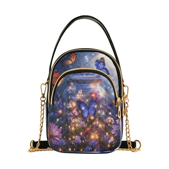 YAZAOO Cross Body Fashion Shoulder Waist Purse Bags Fairy Lights Painting Pocket Handbags