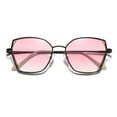 thumbnail image 3 of Fashion Gradient Pink Reading Glasses 1.00 for Women, Metal Oversized PROGRESSIVE Presbyopic Glasses, Sunglasses Black Readers +1.00, 3 of 5