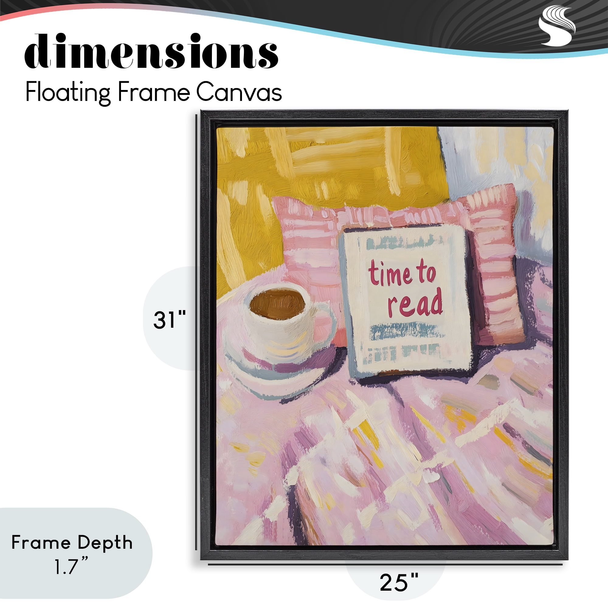 Stupell Industries Time To Read in Morning Black Framed Floater Canvas Wall Art, design by The Prints Vibe