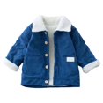 thumbnail image 2 of XXWXYD Girls Boys Corduroy Sher𝗉a-Lined Winter Coat Fle𝖾ce Jacket with Button Closure Thermal Warm Kids Outerwear Pockets, 2 of 3