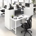 thumbnail image 1 of Scranton & Co Engineered Wood 48W 2 Person Cubicle Desk with Storage in White, 1 of 7