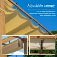 thumbnail image 4 of Domi Outdoor Living 9’ x 13’ Outdoor Retractable Pergola Against The Wall w/ Weather-Resistant Canopy Aluminum Garden Pergola Patio Grill Gazebo for Courtyard(Teak Coated), 4 of 5