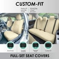 thumbnail image 2 of For 2012-2017 Toyota Camry LE | SE | XSE | XLE FH Group Faux Leather Car Seat Covers - Full Set Solid Beige, 2 of 4