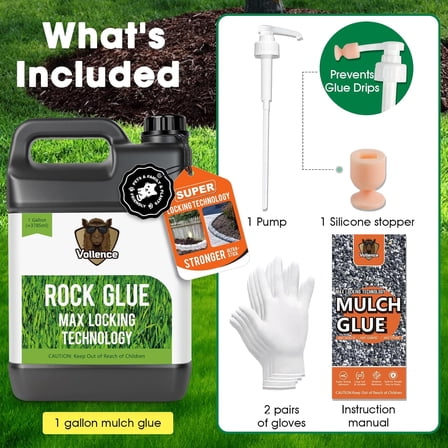 Rock Glue for Landscaping, 1 Gallon Mulch Glue Gravel Binder No Dilution Needed