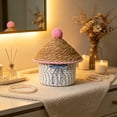 thumbnail image 4 of Round Woven Cotton Rope Storage Basket with Lid, Multicolor, 11 x 7 Inches, Decorative Organizer for Desk, Shelf, Bathroom, 4 of 6