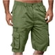 thumbnail image 2 of pstuiky Abreviatura para hombres, Pantalones cortos casuales de moda para hombre, con múltiples bolsillos, botón, cremallera y cintura elástica. Pantalones cortos de entrenamiento, 2 of 7