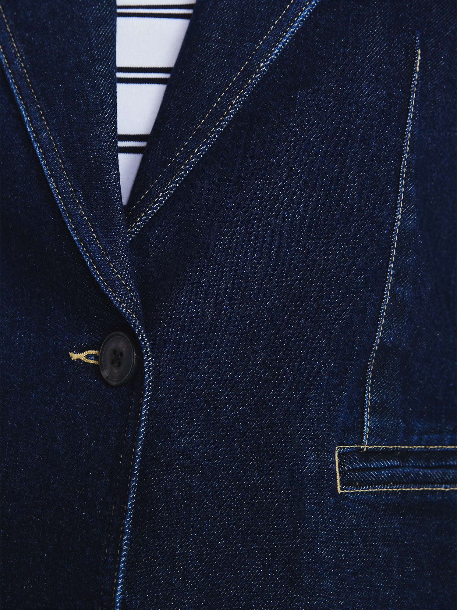 Free Assembly Women's Single Breasted Denim Blazer, Sizes XS-XXL