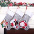 thumbnail image 5 of 3 Pack Christmas Stockings Large Xmas Fireplace Hanging Stockings with Santa Snowman Reindeer for Kids Gift Family Holiday Christmas Decorations Tree Decoration, 5 of 7