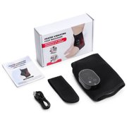 Heated Ankle Wrap, Ankle Massager with Heat, Cordless Ankle Heating Pad, Foot Heated Brace with 6 Heat, 3 Vibration & Timer Modes, Adjustable Strap, Dual Motor for Left/Right Feet, Black 1pc