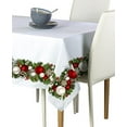 thumbnail image 2 of Fabric Textile Products Christmas Garland Border Tablecloth 60"x120", 2 of 6