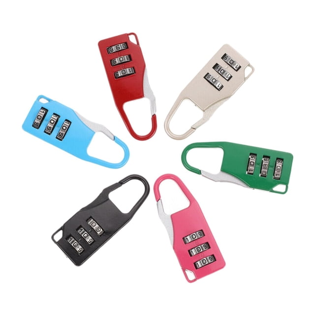 6x Candados para maletas Candados de combinación Candados con contraseña premium Candados de metal para equipaje Candados de combinación de 3 dígitos