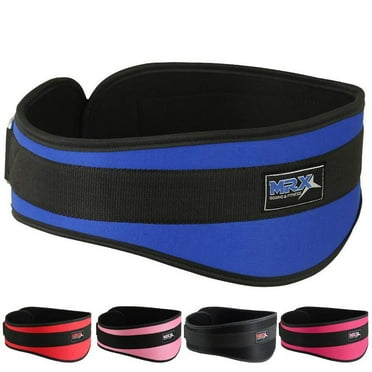 Weight Lifting Belt For GYM Workout Back Support 6" Wide MEN & WOMEN Blue Medium