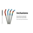 thumbnail image 4 of Klean Kanteen Short Recycled Stainless Steel Straw Set - Reusable Straw Set - Food Grade Silicone - Stainless Steel Straw - With Straw Cleaner Brush - 4 Pack Short Straws, Multicolor, 4 of 7