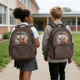 thumbnail image 4 of DISNIMO Highland Cow Cross Print Large Capacity School Backpack, Multi Compartments Casual Daypack with Side Mesh Pockets for Elementary Middle School Students Daily Use, 4 of 7