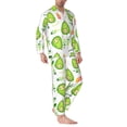 thumbnail image 2 of Lsque Kawaii Avocado Pattern Long Sleeve Pajama Set for Men - Soft 2-Piece Sleepwear and Loungewear Set with Pockets, Comfy Nightwear-Large, 2 of 7