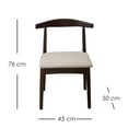 thumbnail image 2 of Ilios Innova | Paquete de 2 Sillas Nordico de Comedor, Estructura de Madera de Caucho Color Nogal, Asiento Tapizado en Beige, Estilo Mid Century Moderno, 2 of 9