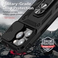 thumbnail image 4 of Armor Case for iPhone Stand with Slide Camera Cover & Kickstand Military Grade Heavy Duty Protective with Magnetic Holder for iPhone11PRO MAX(Black), 4 of 4