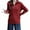 Red, variant on EchfiProm V Neck Women Sweater Brown Half Zip Christmas Ribbed Trendy Solid Long Sleeve Pullover Sweater Top