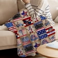 thumbnail image 5 of Honeeladyy 4th of July Plush Throw Blanket, Ultra Soft & Cozy Gift for Kids, Independence Day Present, USA Flag Graphic Warm Lightweight Flannel Throw for Bed, Couch & Travel, 27.56x39.37 in, 5 of 6