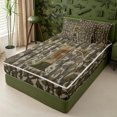 thumbnail image 2 of meiyoeat Retro Camouflage Alphabet Print Theme Zipper Full Size Comforter Sets with Fitted Sheet and 2 Pillowcases For Kids,Green Geometric Camo Letter T Zipper Bedding Set,Black Reversible,4-Piece, 2 of 7