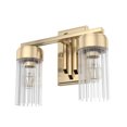 thumbnail image 2 of Hunter - Gatz 2-light Alturas Gold, Small Vanity Light, Dimmable, Modern Style, for Bedrooms, Kitchens, Dining, Living Rooms - 19682, 2 of 6