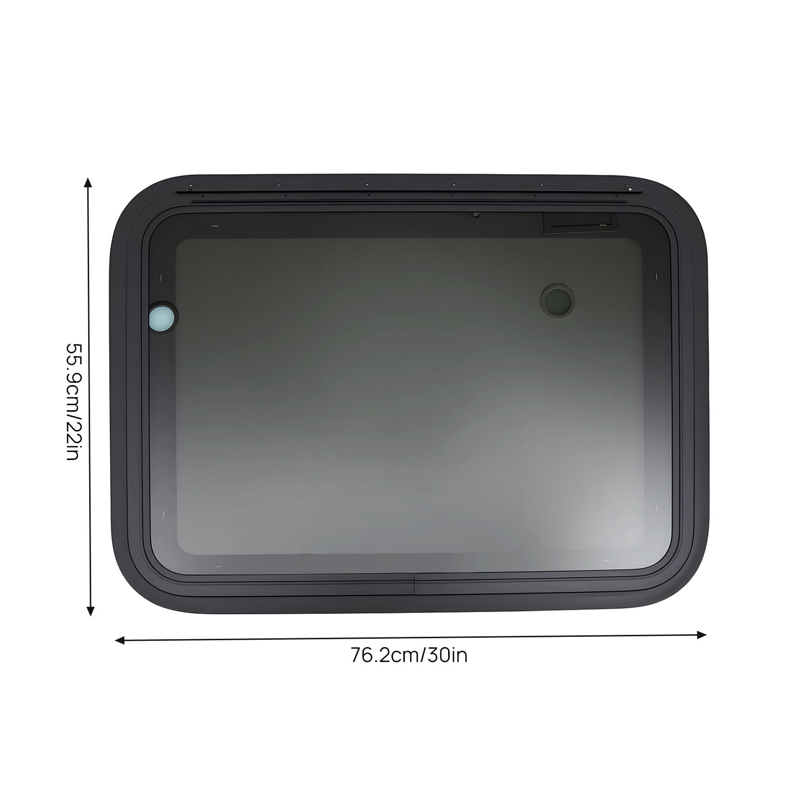 30"x22" RV Exit Window Trailer Emergency Push Out Window Vent Hatch 38-42mm Wall Black Rectangular