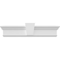 Ekena Millwork 173" Bottom Width x 176 7/8" Top Width x 7 1/4"H x 1"P Traditional Crosshead w/ Flat Keystone