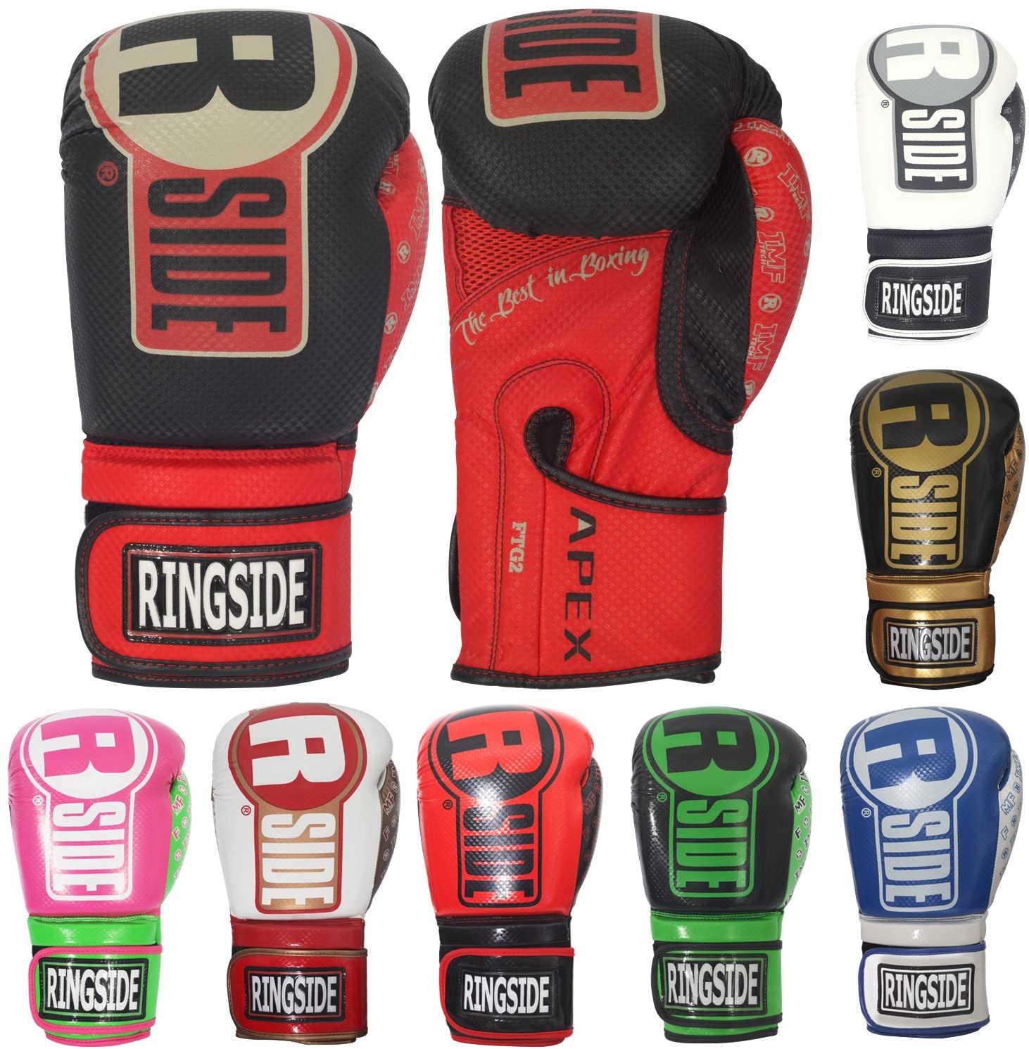Ringside Apex Flash Sparring Boxing Gloves 16 oz Blue/White - image 2 of 3
