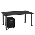 thumbnail image 4 of Regency Kee 66 x 24 in. Mobile Desk with Storage- Ash Grey Top, Black Legs, 4 of 7
