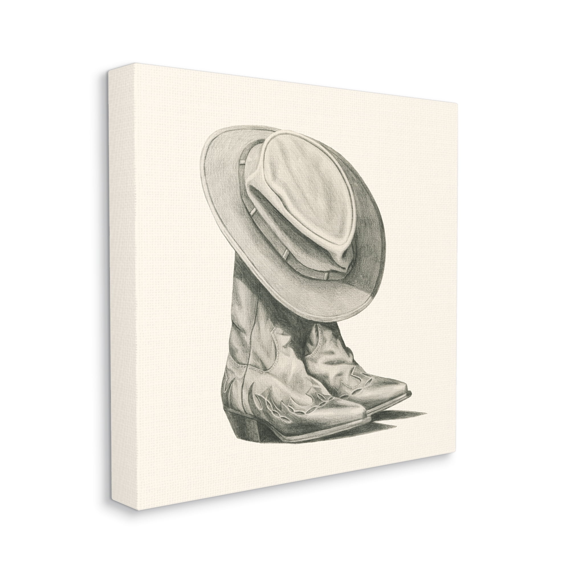 Stupell Industries Rodeo Boots Drawing Beauty & Fashion Drawing Gallery Wrapped Canvas Print Wall Art, 24 x 24