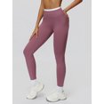 thumbnail image 4 of IBTOM CASTLE Womens Two Piece Workout Sets Double Layer Sports Bra Matching Tummy Control High Wait Leggings Active Gym Outfit Purple, 4 of 7