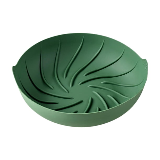 Bandeja para hornear con revestimiento de silicona para freidora de aire, accesorios de cocina versátiles, cesta redonda antiadherente para freidora Verde