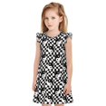 thumbnail image 1 of Balery Ying Yang Checkered Camisón de princesa para niñas, pijama de algodón con mangas abullonadas, suave y bonito.-Large, 1 of 6