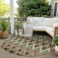 thumbnail image 5 of Addison Rugs Chantille Indoor/Outdoor Transitional Southwest Taupe Washable Round Rug, 8' x 8', 5 of 5