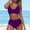 Purple, variant on QUNYINEY Green Swimsuit Women Two Piece Bikini Bathing Suit High Waisted Swimsuit Sets