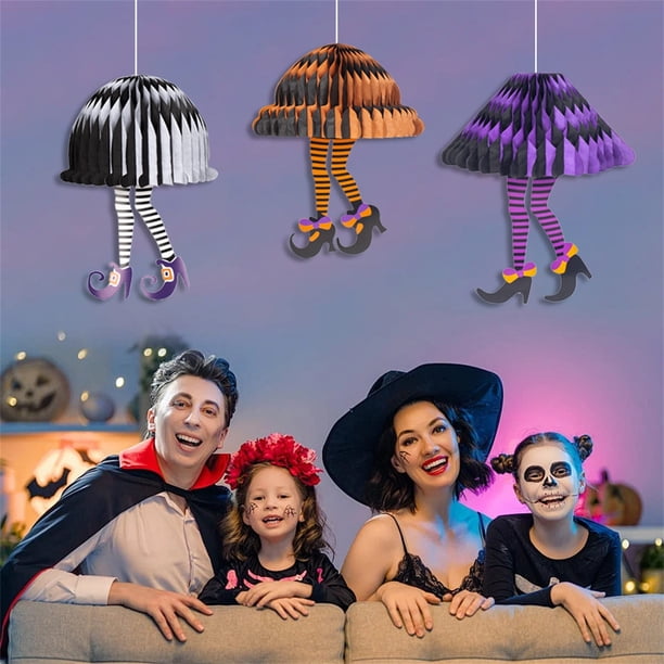 Fiudx Colgante de Papel de Halloween, Diseño de Zapato de Bruja de Tacón Alto, Farol de Papel Reutilizable, Decoración para Fiestas, Ambiente Festivo, Accesorio de Decoración para El Hogar, Tamaño 30