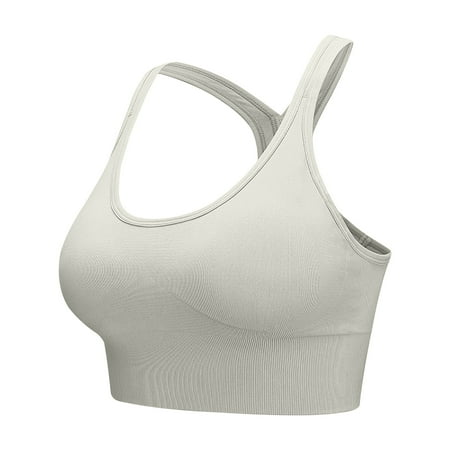 

HTNBO T Shirt Bras for Women Wirefree Racerback Mesh Sports Bra Underwear Green S