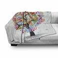 thumbnail image 2 of Tree of Life Soft Flannel Fleece Throw Blanket, Colorful Tree with Lines and Heart Leaves Love Life Celebration Art, Cozy Plush for Indoor and Outdoor Use, 70" x 90", Multicolor, by Ambesonne, 2 of 5