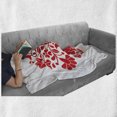 thumbnail image 6 of Hungary Soft Flannel Fleece Throw Blanket, Kalocsa Pattern Boho with Carnation Cornflower and Birds Hearts Blooms Print, Cozy Plush for Indoor and Outdoor Use, 70" x 90", Red White, by Ambesonne, 6 of 6