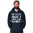 thumbnail image 3 of Flex But Like This Funny Gym Exercise Men Big & Tall Graphic Hoodie Brisco Brands 3X, 3 of 6
