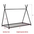 thumbnail image 6 of Bellemave Twin Size Montessori Floor Bed Metal Tent Bed Frame with Triangle Structure and Slat Support House Bed Teepee Bed Frame, No Box Spring Needed, Black, 6 of 10