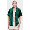 thumbnail image 3 of HAPPY BAY Women's Casual Beach Hawaiian Short Sleeve Blouse Shirt T-Shirt Blouses Button Down Dress Tee Shirts Tops for Women XXL Faded Tie Dye, Green, 3 of 5