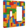 thumbnail image 2 of Nadoabtm Outlet Covers Funny Colored Building Blocks 1 Toggle 1 Rocker Combination Decorative Wall Plate Light Switch Cover Plate Electrical Switch Plates for Kids room Nursery Decor, 2 of 8