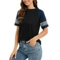 thumbnail image 2 of Ltctricy Women's T Shirts 2025 Fashion Crew Neck Short Sleeve Color Block Tunic Tops Soft Casual Tee Blouses, 2 of 7