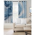 thumbnail image 2 of Blue Marble Kitchen Curtains Summer Ocean Wave Blue Ombre Cafe Short Curtains for Bathroom Blackout Window Curtain Grommet Small Window Treatment Tier Drapes for Bedroom Living Room 27.5"x39"x2, 2 of 9