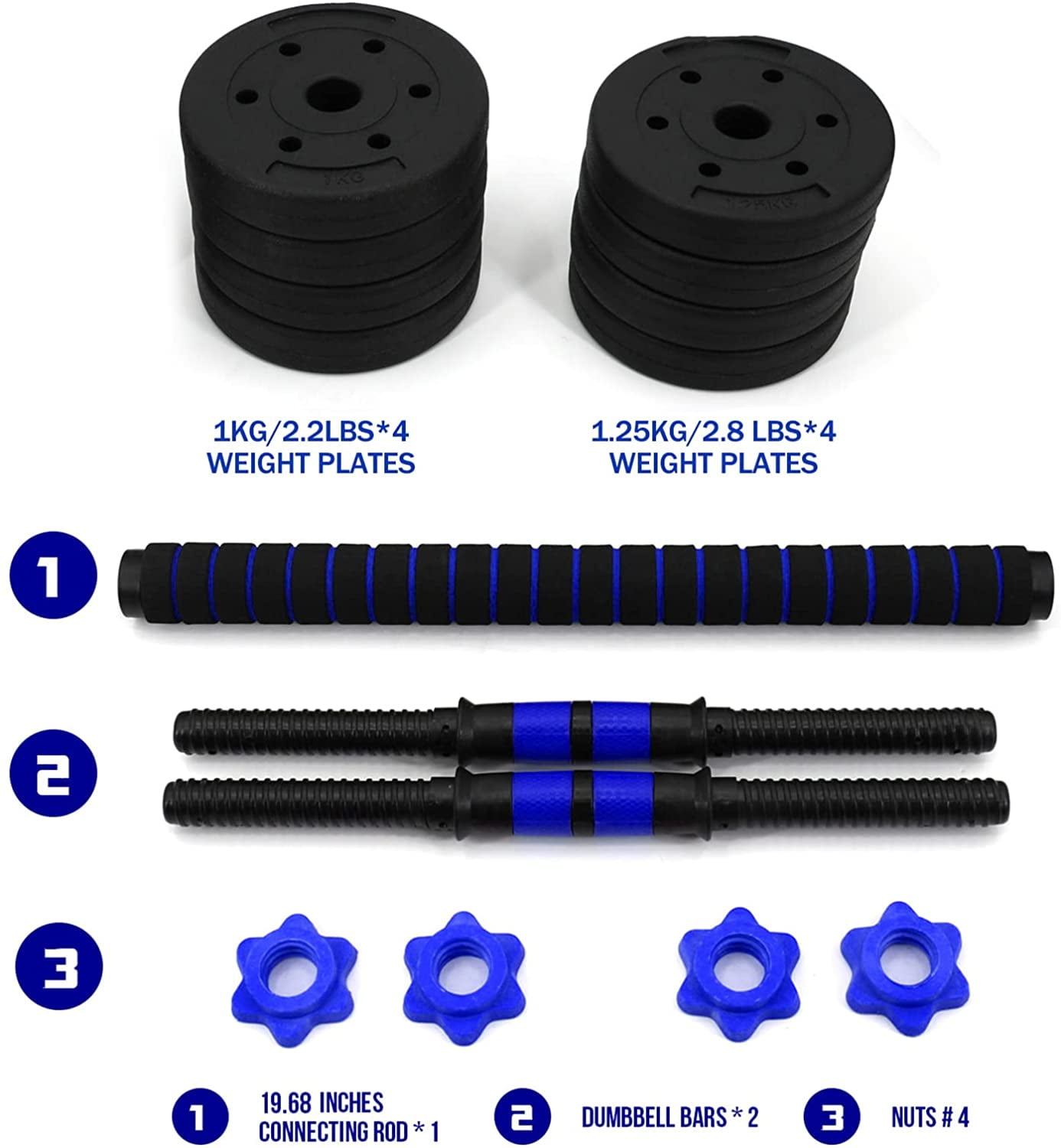 Buy RELIANCER Weights Dumbbells Set, Dumbbell Barbell Quick Conversion with Connecting Rod