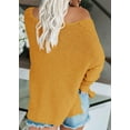 thumbnail image 4 of Sherrylily Women Off Shoulder Knit Sweaters Oversized Long Sleeve Loose Lightweight Pullover, 4 of 4