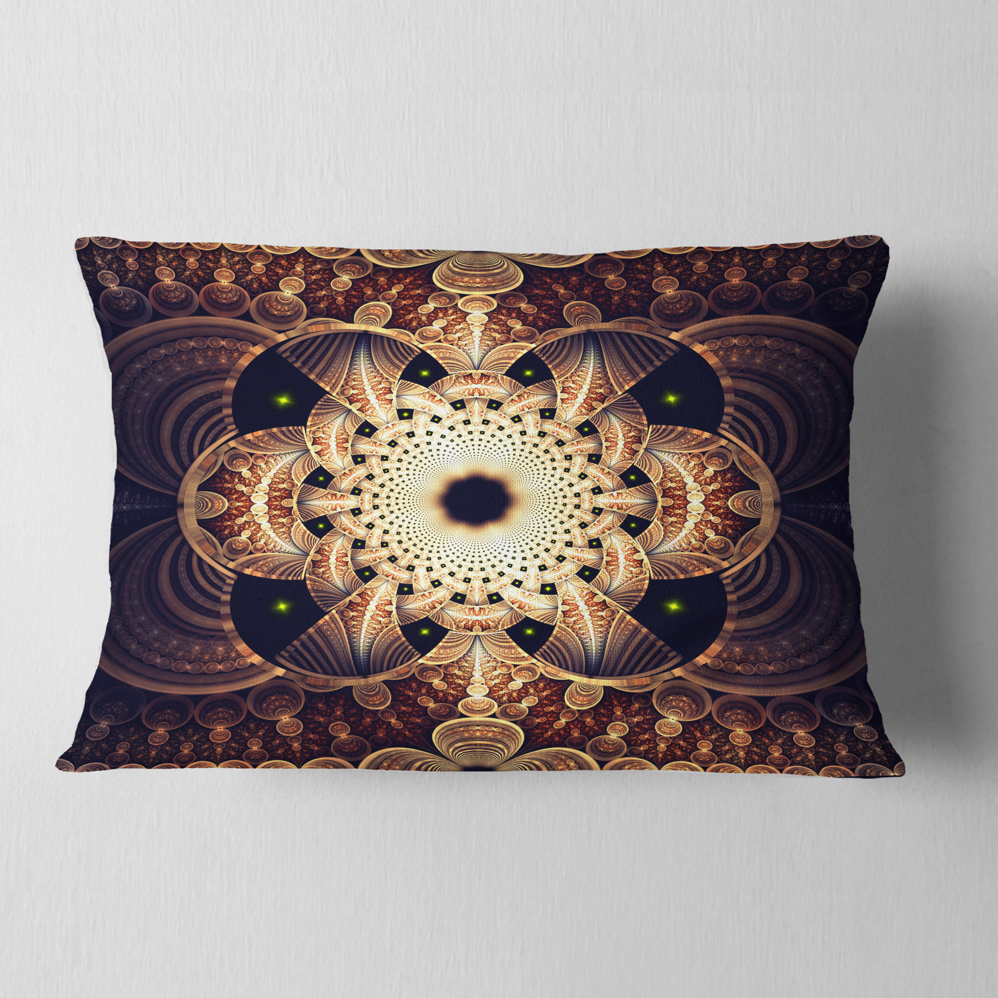 Designart 12" x 20" Black Polyester Throw Pillow
