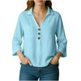 thumbnail image 2 of Ounisa Button Down Shirt for Women Collared Office Work Blouses Long Sleeve Shirts with Pocket Shirts, 2 of 6