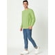 thumbnail image 4 of Sudadera de cuello redondo de color sólido de manga larga de ajuste regular básico informal para hombre Verde M, 4 of 6